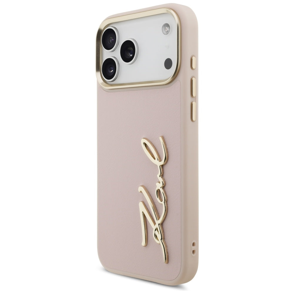 Tok a Apple iPhone 17 Pro Max-hoz, Karl Lagerfeld, Script Logo, Rózsaszín