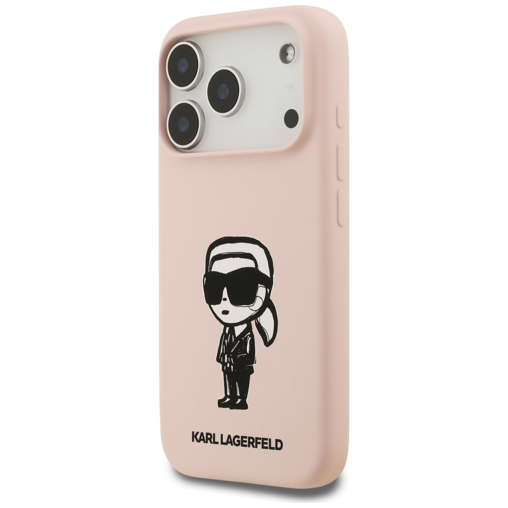 Tok Apple iPhone 17 Pro Max-hoz, Karl Lagerfeld, Sketch és Karl logó, Rózsaszín