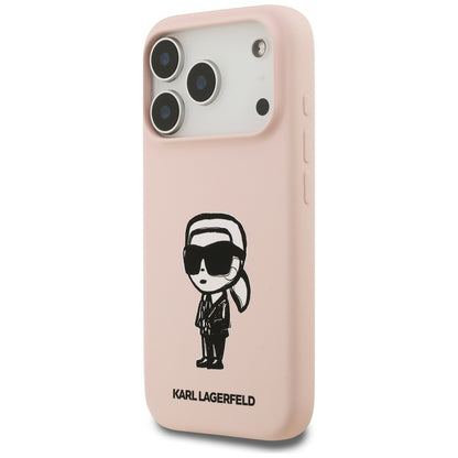 Tok Apple iPhone 17 Pro Max-hoz, Karl Lagerfeld, Sketch és Karl logó, Rózsaszín