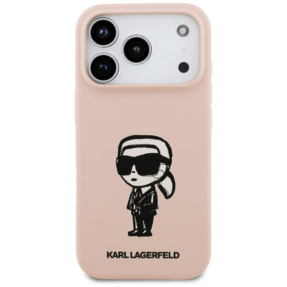 Tok Apple iPhone 17 Pro Max-hoz, Karl Lagerfeld, Sketch és Karl logó, Rózsaszín