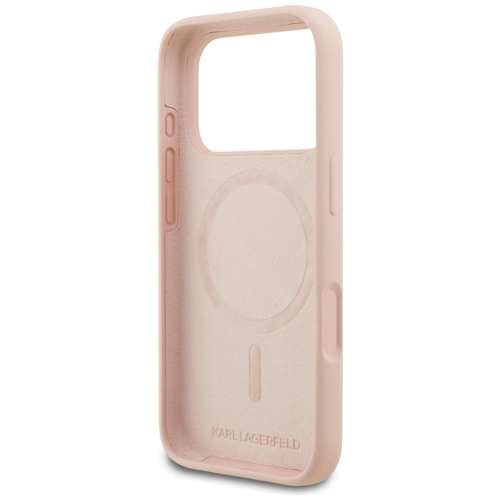 Tok Apple iPhone 17 Pro Max-hoz, Karl Lagerfeld, Sketch és Karl logó, Rózsaszín