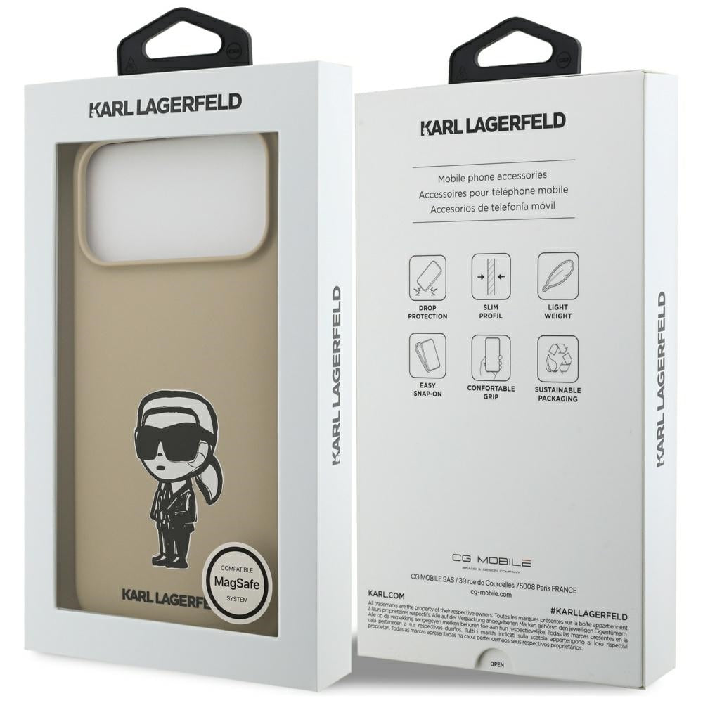 Tok a Apple iPhone 17 Pro Max-hoz, Karl Lagerfeld, Sketch and Logo Karl, Barna