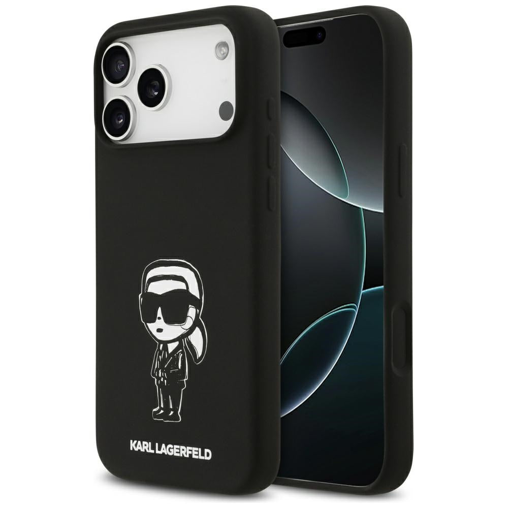 Tok a Apple iPhone 17 Pro Max-hoz, Karl Lagerfeld, Sketch and Logo Karl, Fekete
