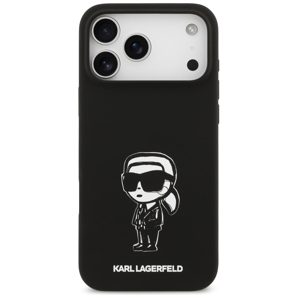 Tok a Apple iPhone 17 Pro Max-hoz, Karl Lagerfeld, Sketch and Logo Karl, Fekete