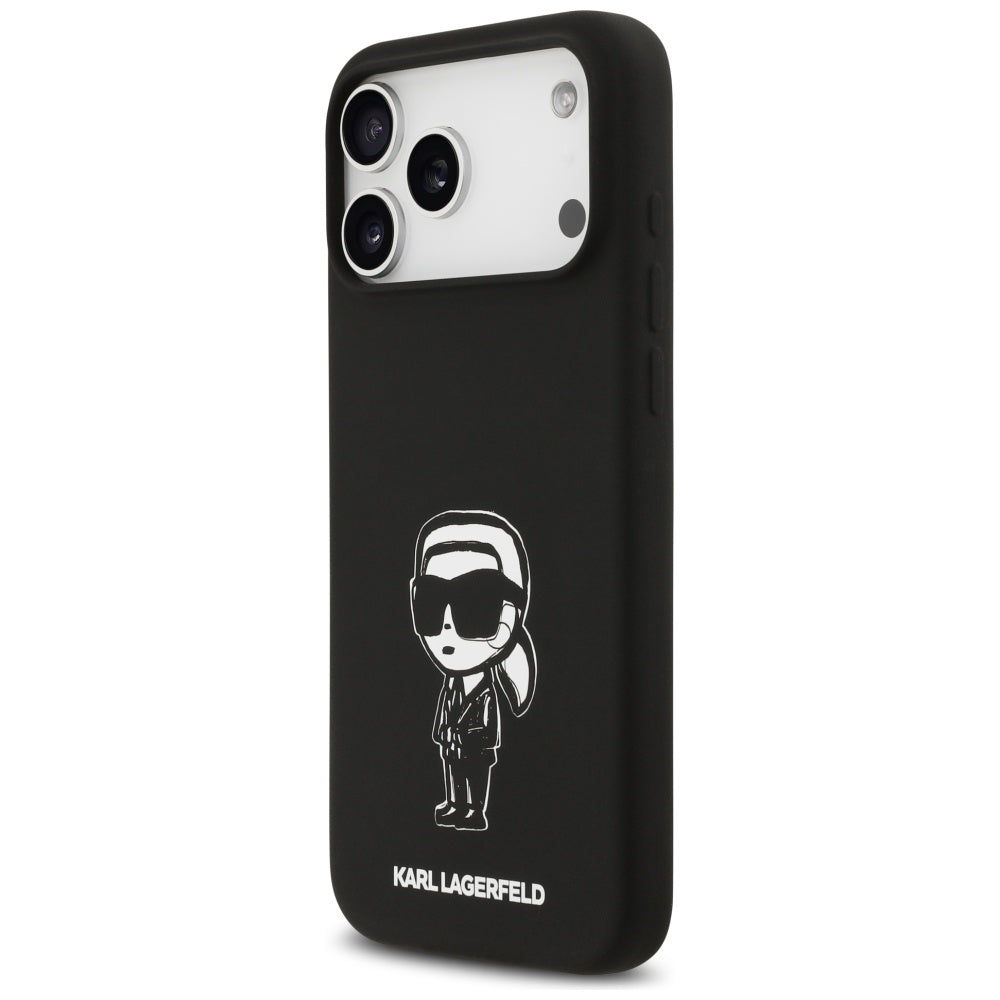 Tok a Apple iPhone 17 Pro Max-hoz, Karl Lagerfeld, Sketch and Logo Karl, Fekete