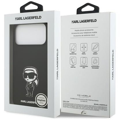 Tok a Apple iPhone 17 Pro Max-hoz, Karl Lagerfeld, Sketch and Logo Karl, Fekete
