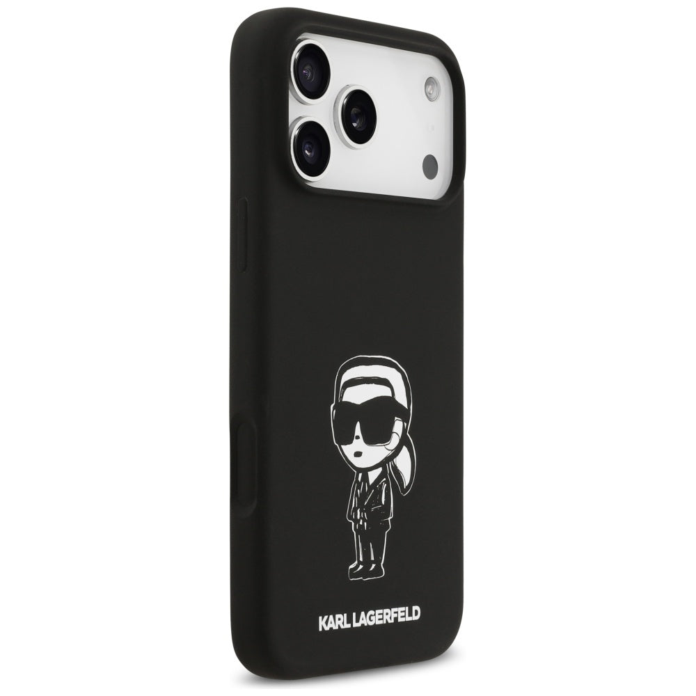 Tok a Apple iPhone 17 Pro Max-hoz, Karl Lagerfeld, Sketch and Logo Karl, Fekete