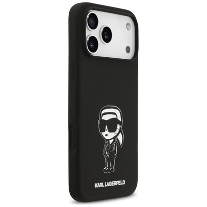Tok a Apple iPhone 17 Pro Max-hoz, Karl Lagerfeld, Sketch and Logo Karl, Fekete