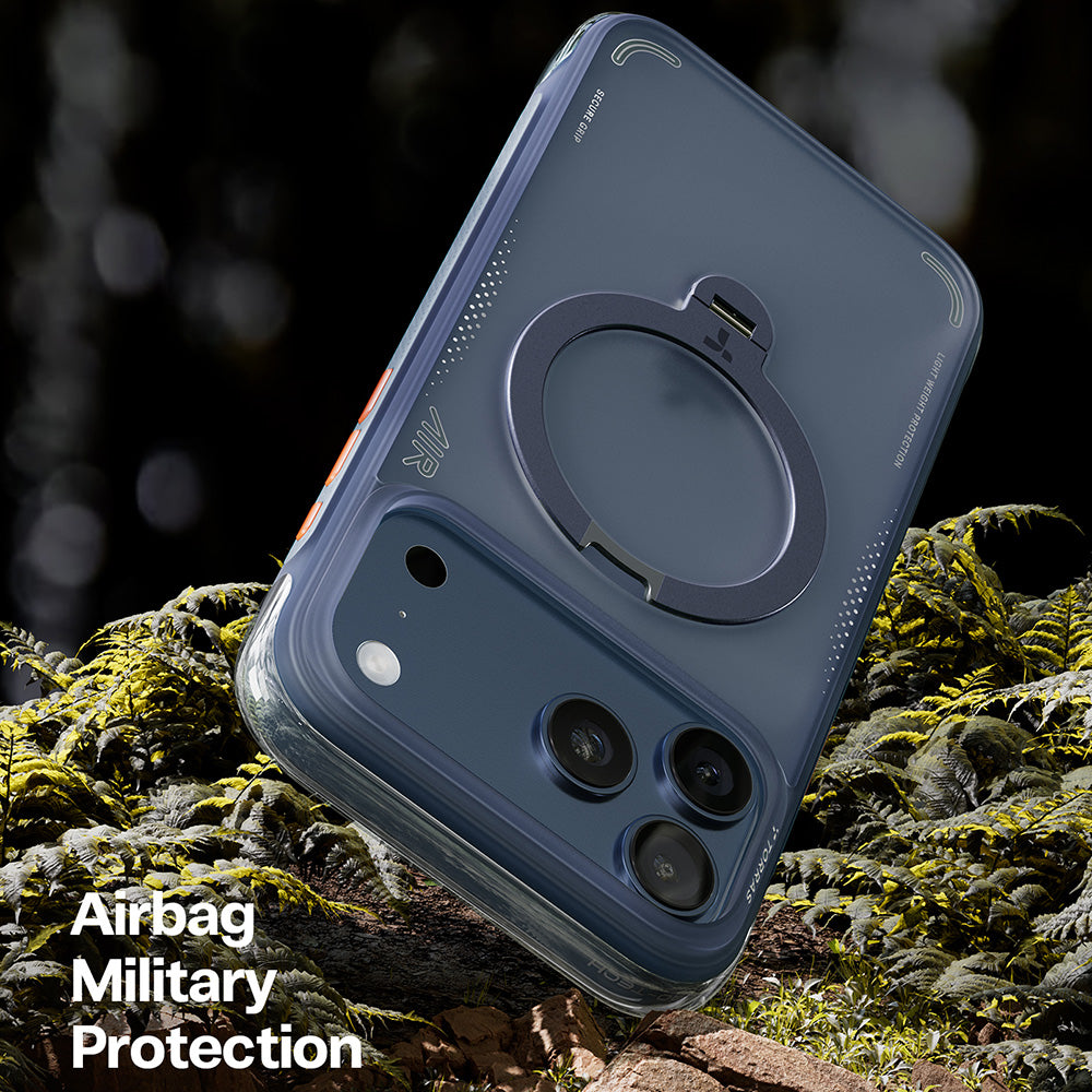 Tok Apple iPhone 17 Pro Max-hoz, Torras, Ostand Spin Air, Kék