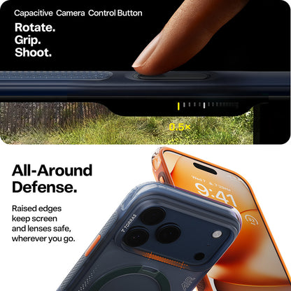 Tok Apple iPhone 17 Pro Max-hoz, Torras, Ostand Spin Air, Kék