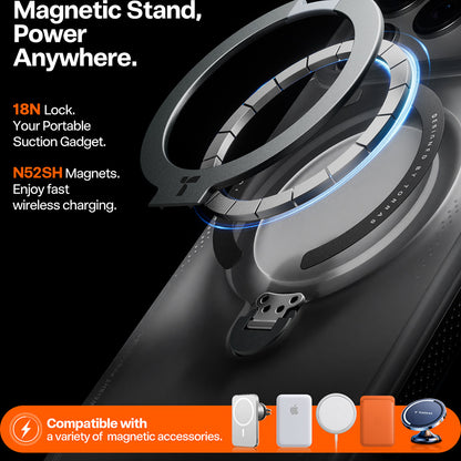 Tok Apple iPhone 17 Pro Max-hoz, Torras, Ostand Spin Air, Szürke