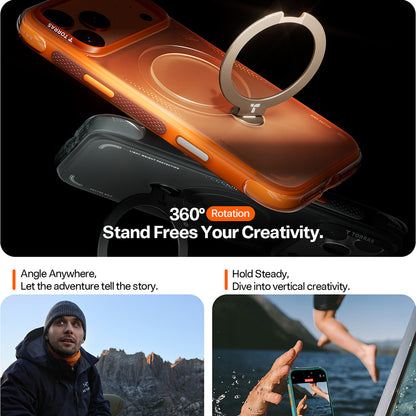 Tok Apple iPhone 17 Pro Max-hoz, Torras, Ostand Spin Air, Szürke