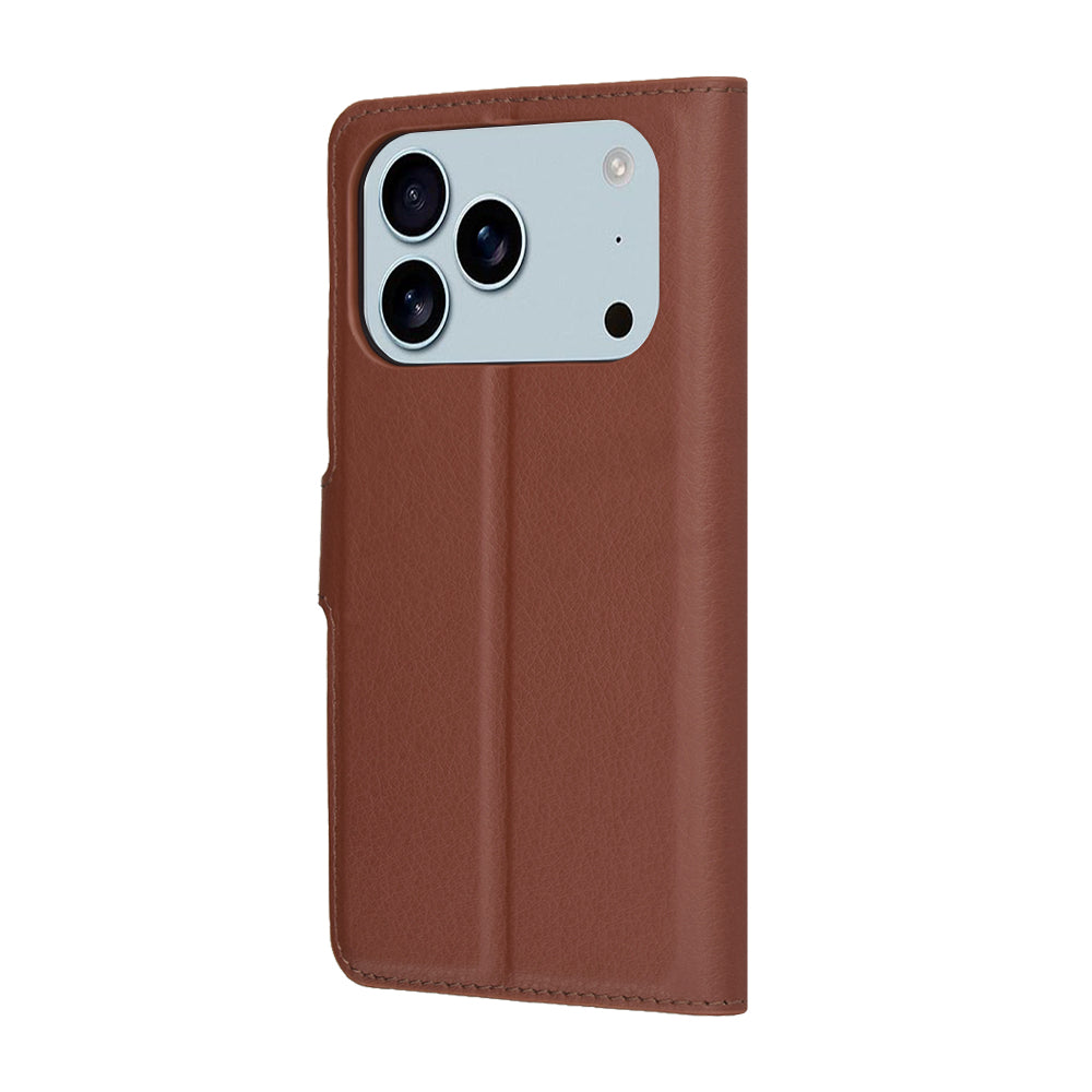 Tok Apple iPhone 17 Pro-hoz, Techsuit, Leather Folio, Barna