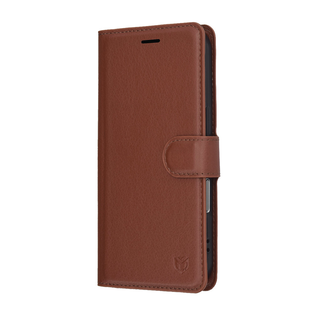 Tok Apple iPhone 17 Pro-hoz, Techsuit, Leather Folio, Barna