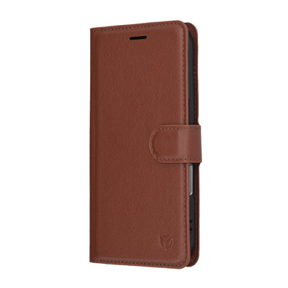 Tok Apple iPhone 17 Pro-hoz, Techsuit, Leather Folio, Barna
