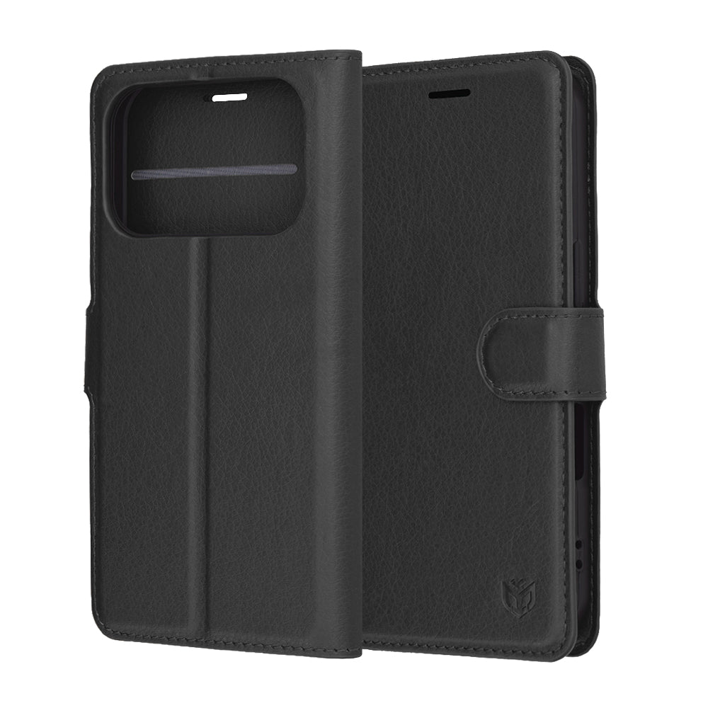 Tok Apple iPhone 17 Pro-hoz, Techsuit, Leather Folio, Fekete