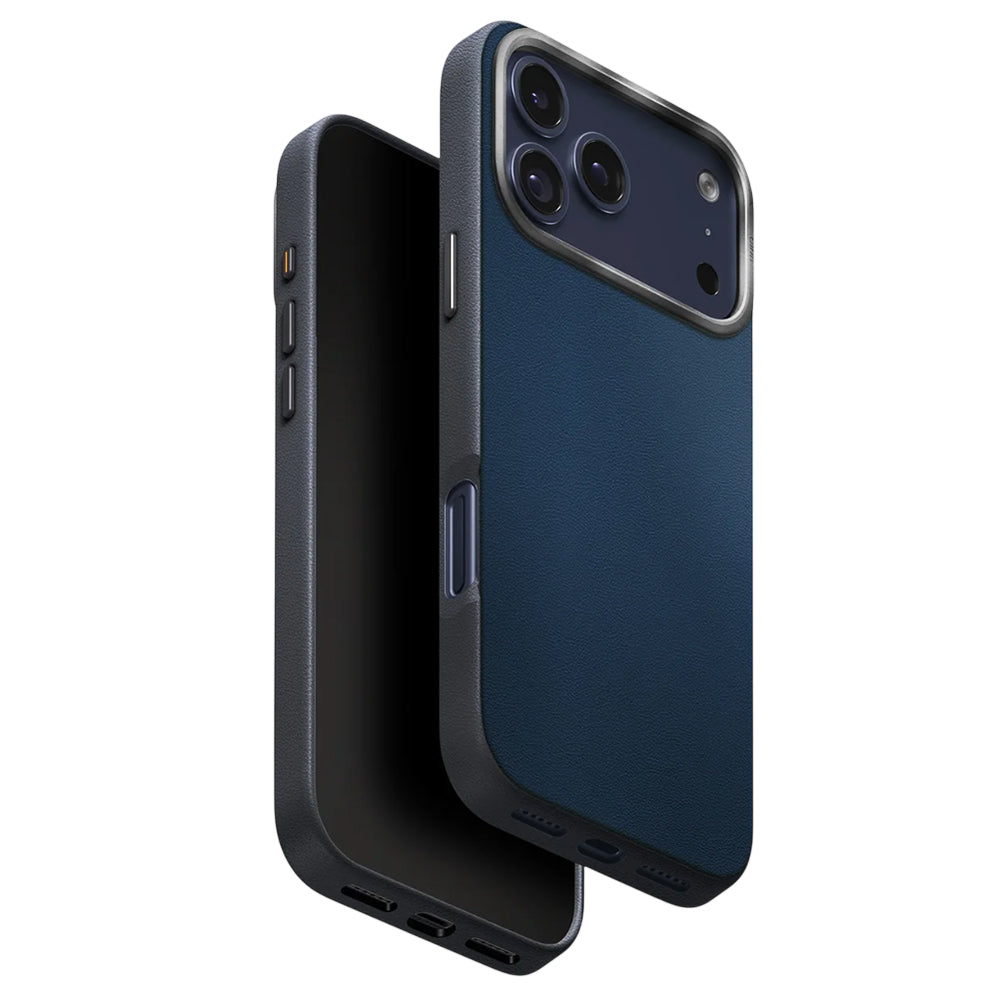 Tok Apple iPhone 17 Pro-hoz, UNIQ, Lyden Leatherette, Fekete-kék
