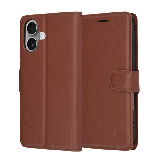 Tok Apple iPhone 17-hez, Techsuit, Leather Folio, Barna