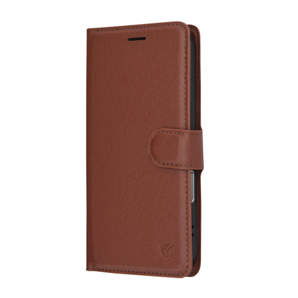 Tok Apple iPhone 17-hez, Techsuit, Leather Folio, Barna