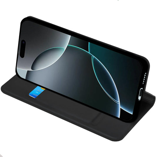 Tok Apple iPhone 17-hez, Techsuit, Magskin Book, Fekete