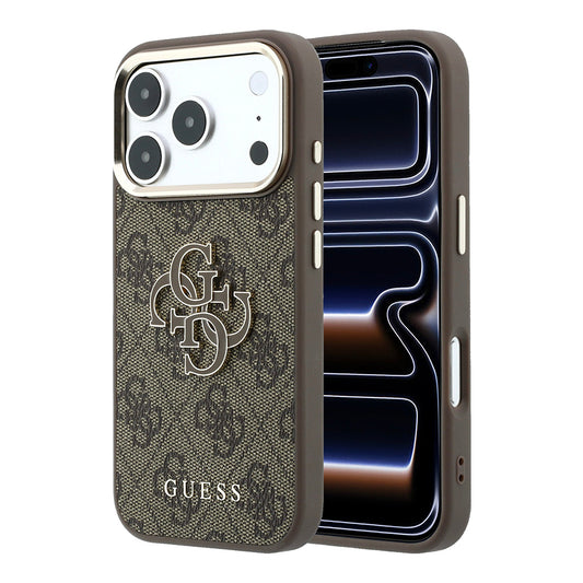 Tok Apple iPhone 18 Pro / 17 Pro-hoz, Guess, 4G Nagy Gyanta Logó, Barna