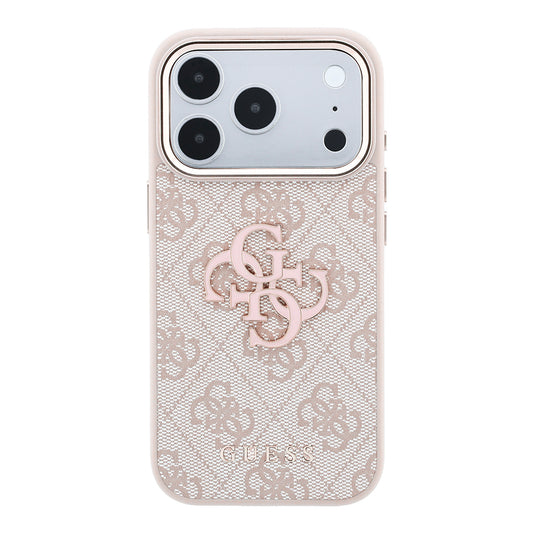 Tok Apple iPhone 18 Pro / 17 Pro-hoz, Guess, 4G Nagy Gyanta Logó, Rózsaszín