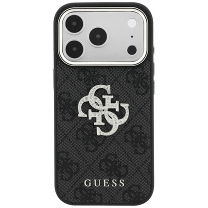 Tok Apple iPhone 18 Pro / 17 Pro, Guess, 4G Nagy Strassz Logó, Fekete