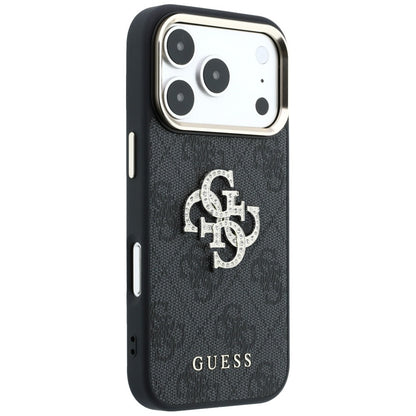 Tok Apple iPhone 18 Pro / 17 Pro, Guess, 4G Nagy Strassz Logó, Fekete