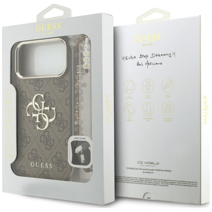 Tok Apple iPhone 18 Pro / 17 Pro készülékhez, Guess, 4G Classic Logo with Strap, aranybarna