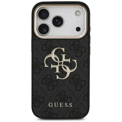 Tok Apple iPhone 18 Pro / 17 Pro-hoz, Guess, 4G Classic logóval és pánttal, Fekete Arany