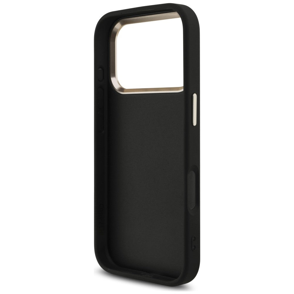 Tok Apple iPhone 18 Pro / 17 Pro-hoz, Guess, 4G Classic logóval és pánttal, Fekete Arany