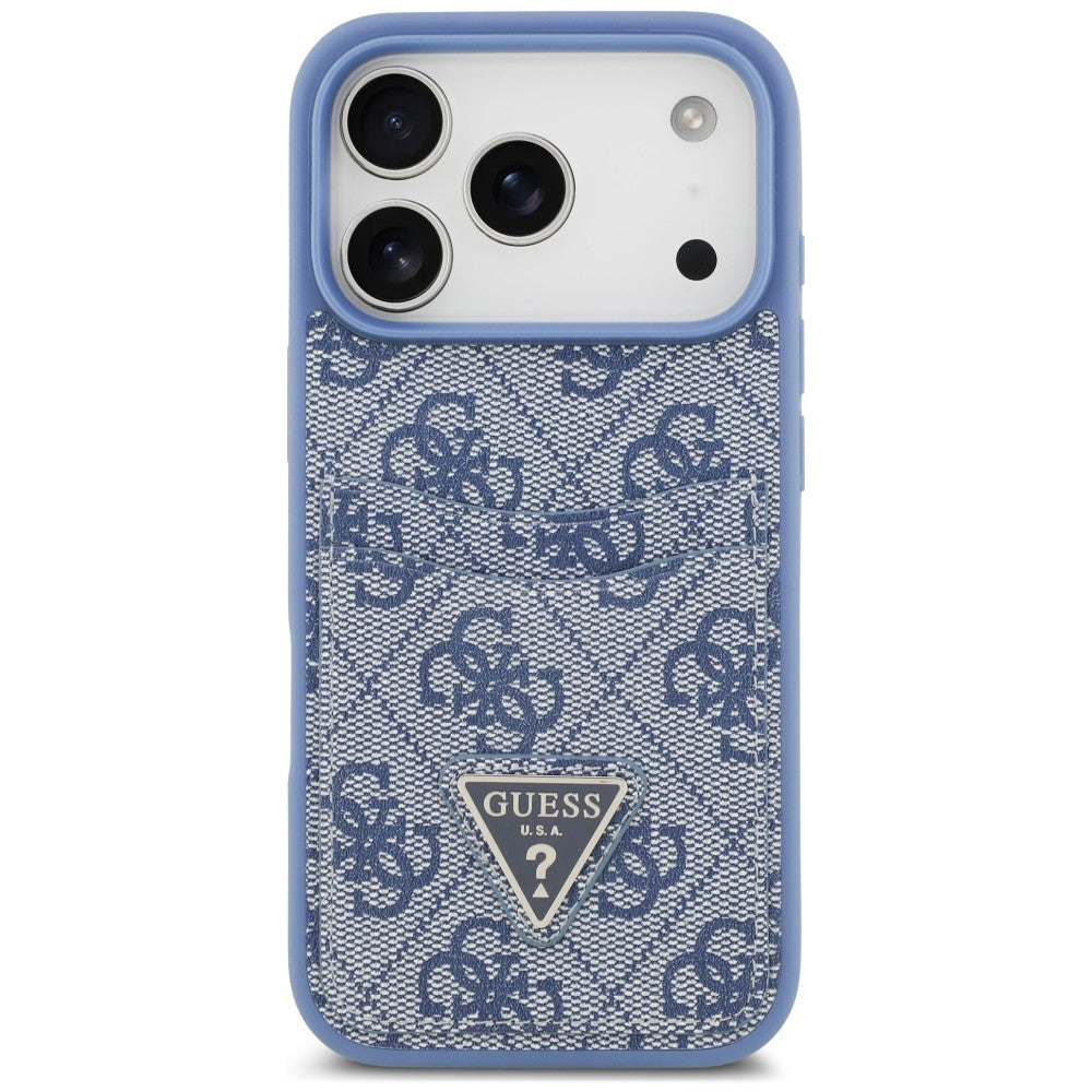 Case for Apple iPhone 18 Pro / 17 Pro, Guess, 4G Double Card Triangle, Blue