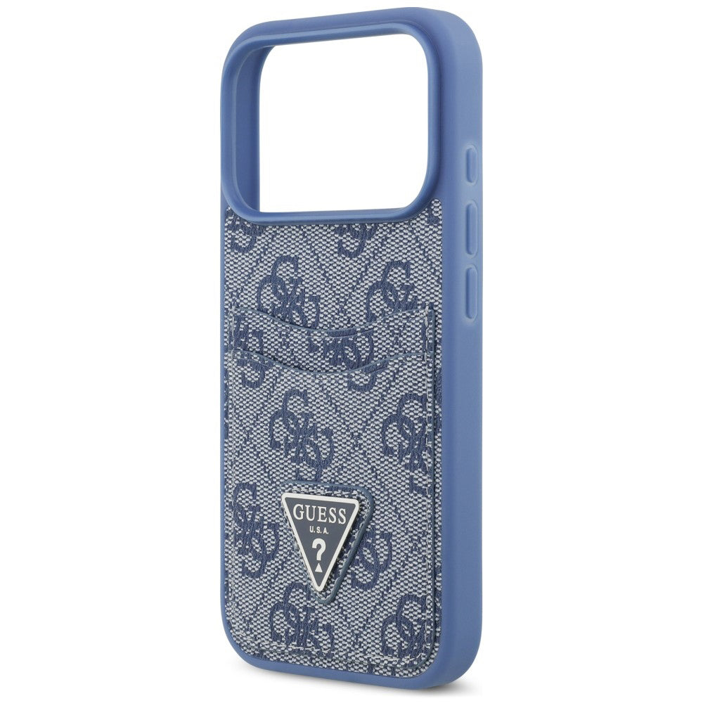 Case for Apple iPhone 18 Pro / 17 Pro, Guess, 4G Double Card Triangle, Blue