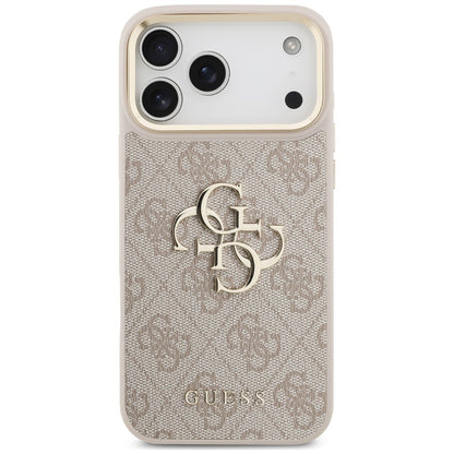 Case for Apple iPhone 18 Pro / 17 Pro, Guess, Big 4G Classic Logo & Big Strap Metal Buttons, Pink