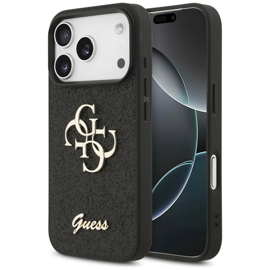 Tok Apple iPhone 18 Pro / 17 Pro-hoz, Guess, Fixed Glitter Big 4G, Fekete