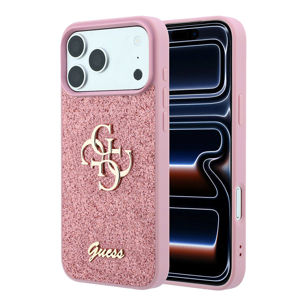 Tok Apple iPhone 18 Pro / 17 Pro-hoz, Guess, Fixed Glitter Big 4G, Rózsaszín