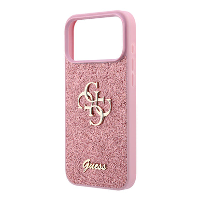 Tok Apple iPhone 18 Pro / 17 Pro-hoz, Guess, Fixed Glitter Big 4G, Rózsaszín