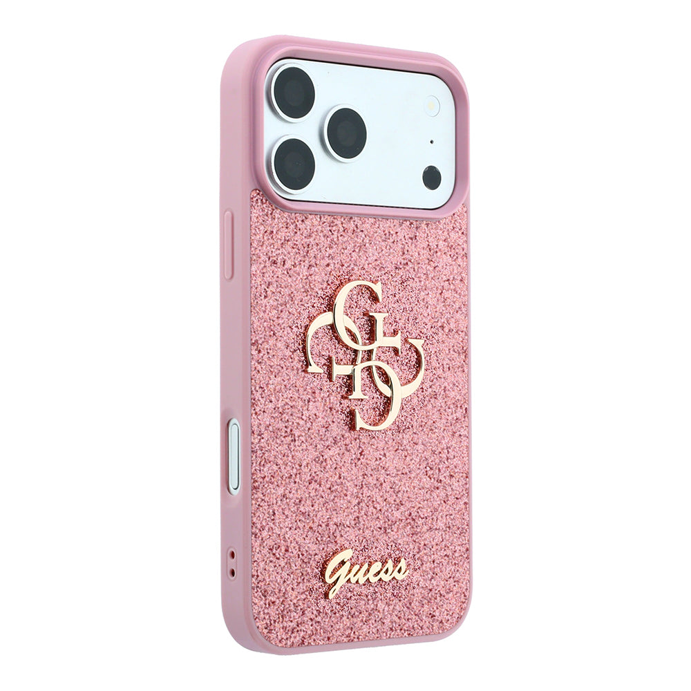 Tok Apple iPhone 18 Pro / 17 Pro-hoz, Guess, Fixed Glitter Big 4G, Rózsaszín