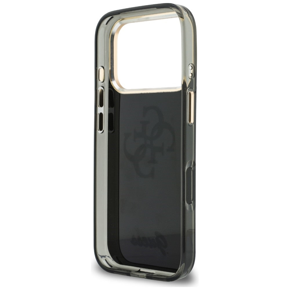 Tok Apple iPhone 18 Pro / 17 Pro-hoz, Guess, IML 4G Metal Script, Fekete