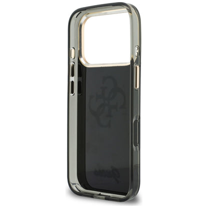 Tok Apple iPhone 18 Pro / 17 Pro-hoz, Guess, IML 4G Metal Script, Fekete
