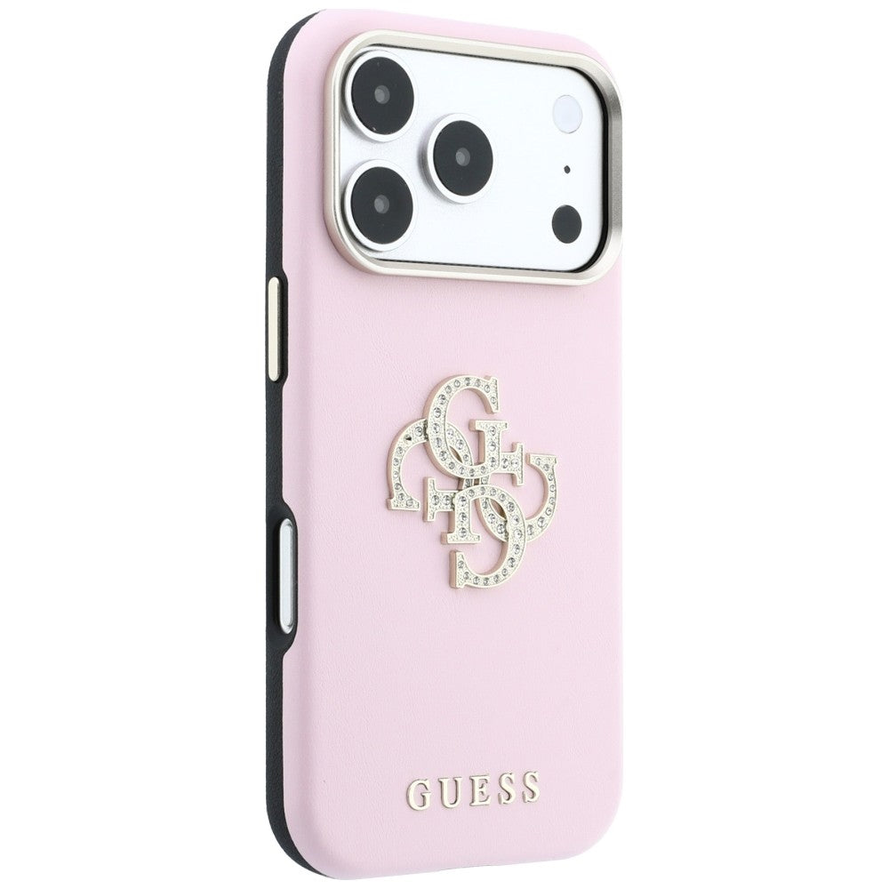 Tok Apple iPhone 18 Pro / 17 Pro készülékhez, Guess, Smooth Big Strass Logo, rózsaszín