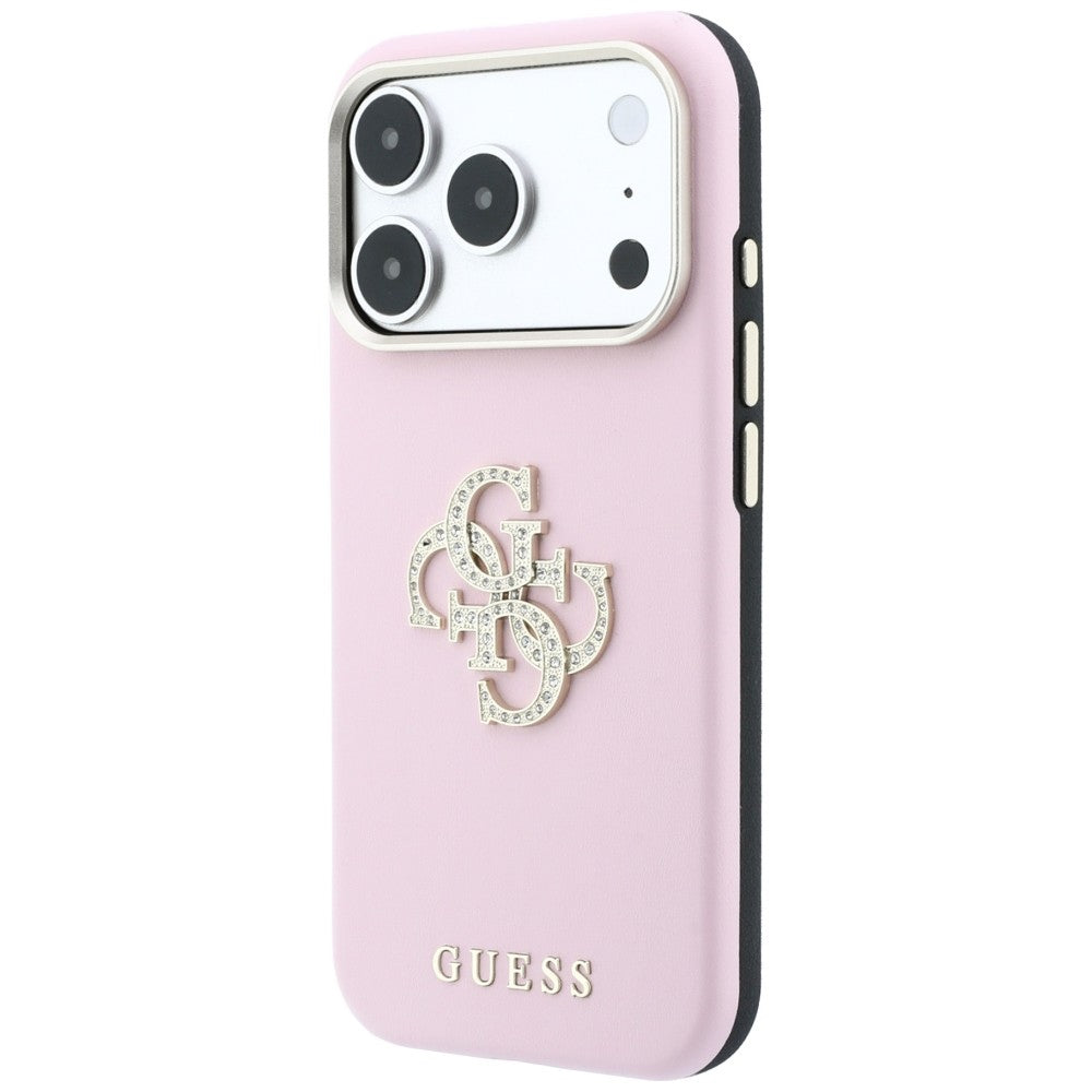 Tok Apple iPhone 18 Pro / 17 Pro készülékhez, Guess, Smooth Big Strass Logo, rózsaszín
