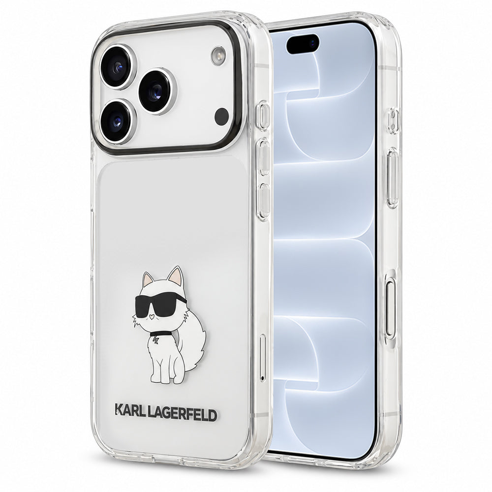 Tok Apple iPhone 18 Pro / 17 Pro készülékhez, Karl Lagerfeld, IML Choupette NFT, átlátszó