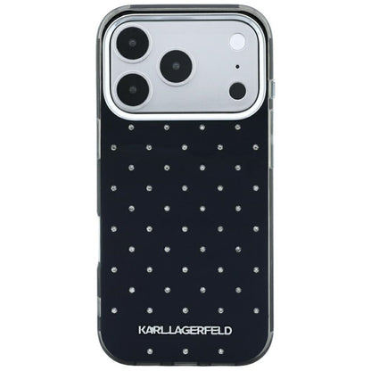 Case for Apple iPhone 18 Pro / 17 Pro, Karl Lagerfeld, IML Rhinestones and Electroplated Logo, Black