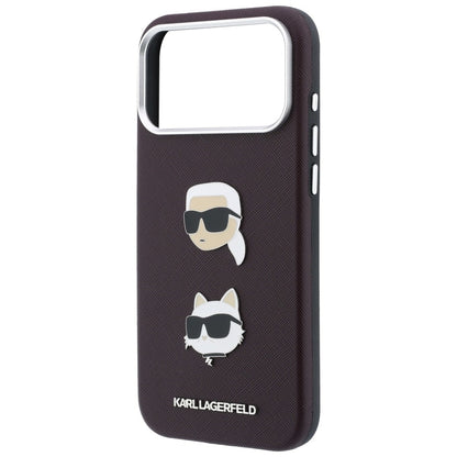 Tok Apple iPhone 18 Pro / 17 Pro készülékhez, Karl Lagerfeld, Saffiano Crossbody Karl & Choupette Head's Pins Logo, bordó