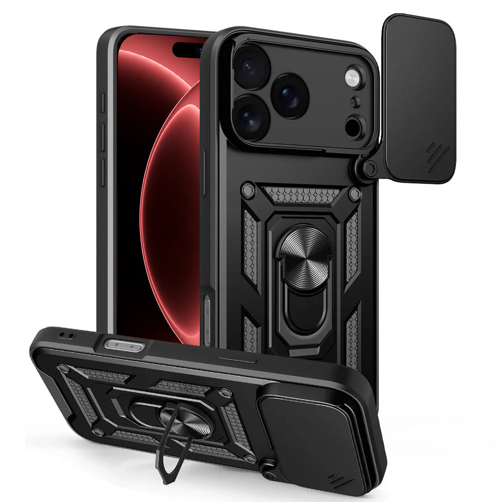 Tok Apple iPhone 18 Pro / 17 Pro-hoz, Techsuit, CamShield, Fekete