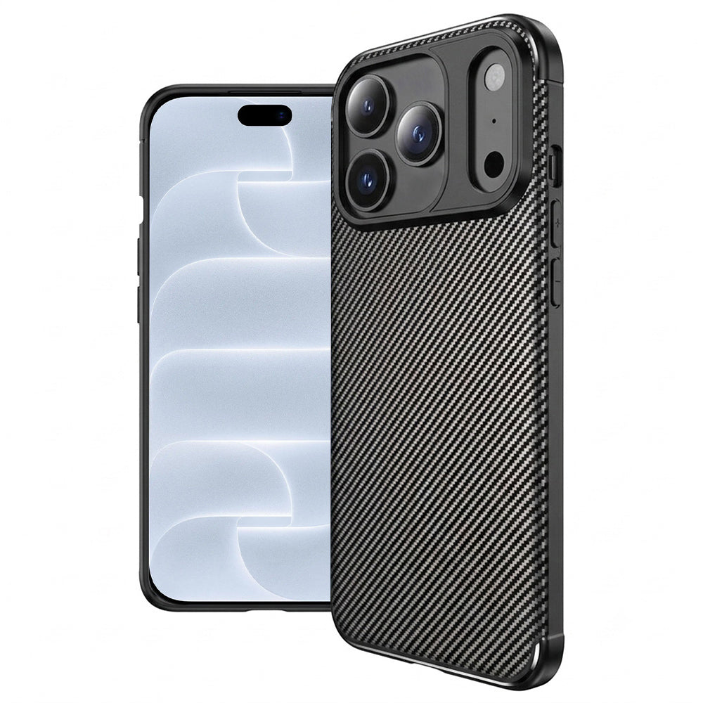 Tok Apple iPhone 18 Pro / 17 Pro készülékhez, Techsuit, CarbonFiber, fekete