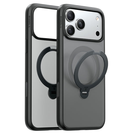 MagSafe tok Apple iPhone 18 Pro / 17 Pro-hoz, Torras, Ostand Spin, Fekete