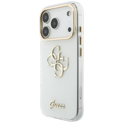 Tok Apple iPhone 18 Pro-hoz, Guess, IML 4G Metal Script, Fehér