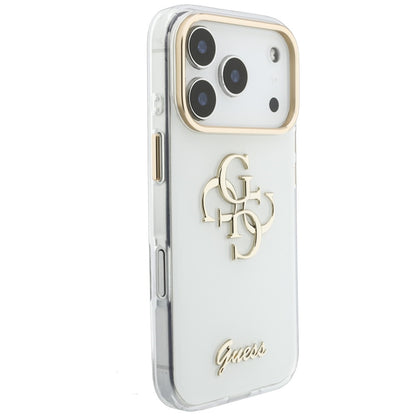 Tok Apple iPhone 18 Pro-hoz, Guess, IML 4G Metal Script, Fehér